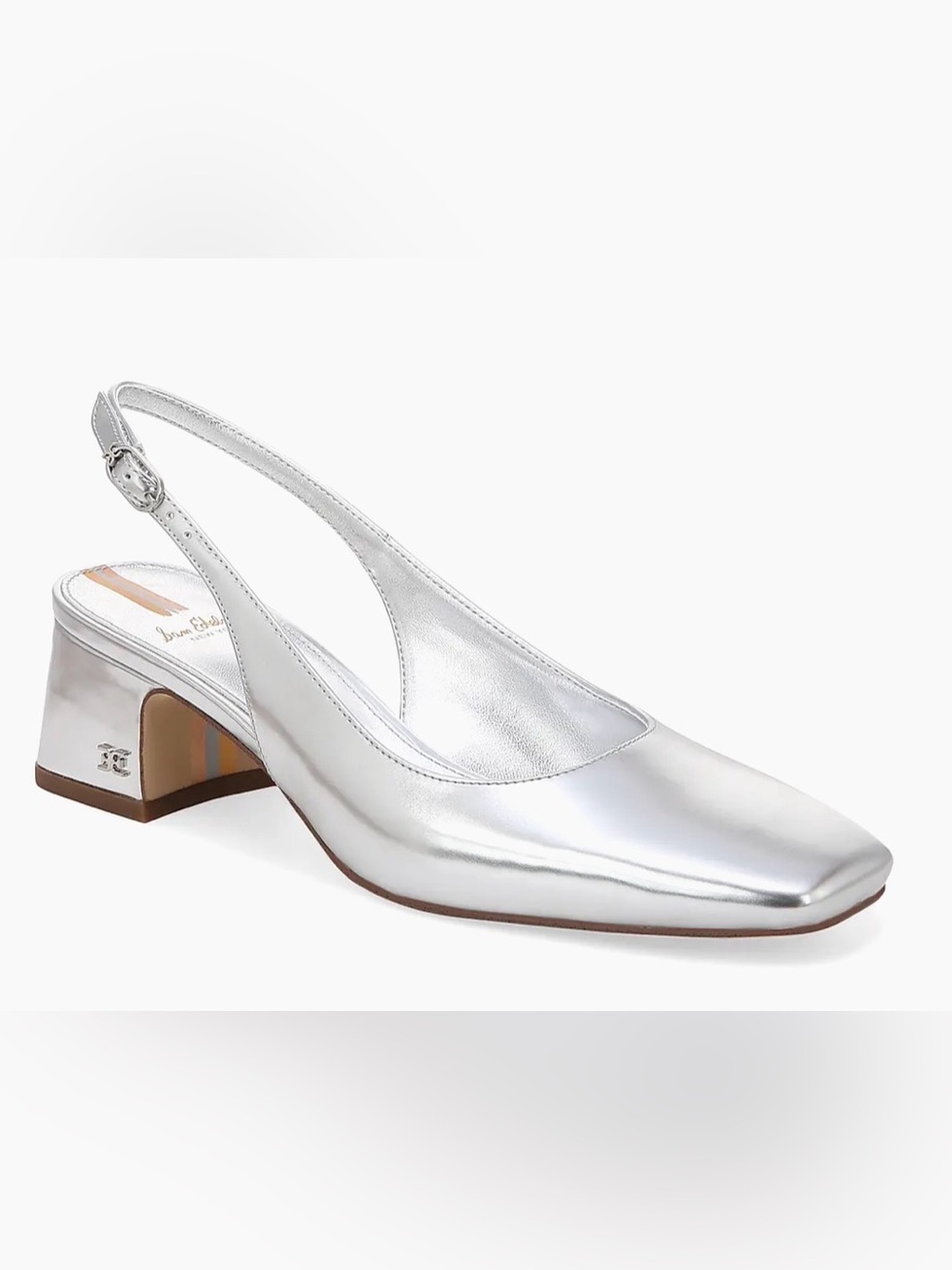 Sam Edelman Silver Slingback Block Heel Pumps - Women